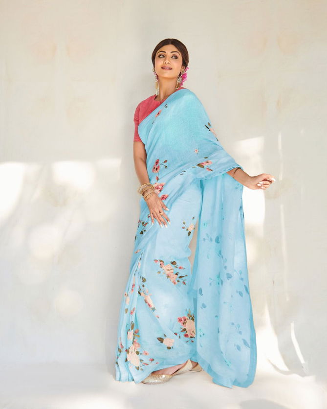 MG 256 Linen Printed Daily Wear Sarees Catalog